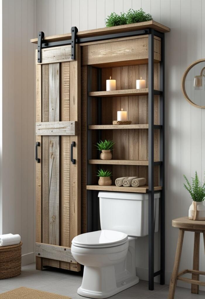 Bathroom shelving over toilet