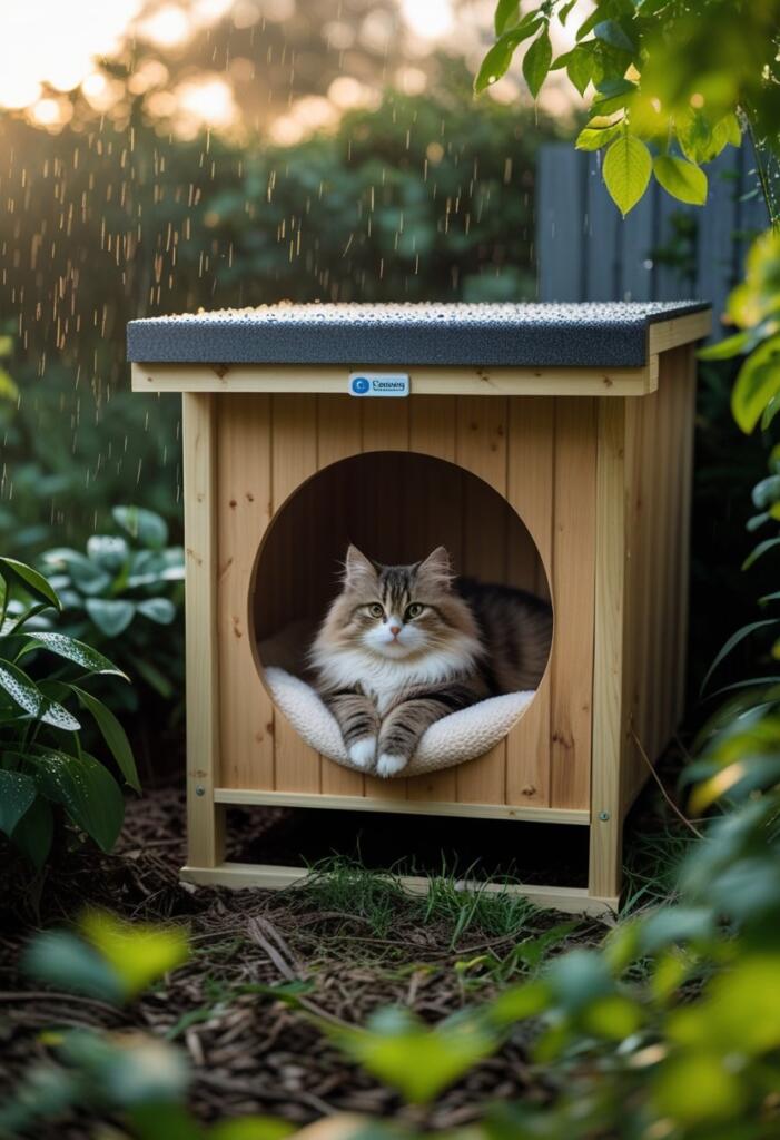 Cozy outdoor homes for cats