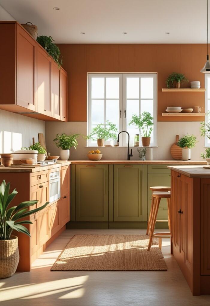 Earthy and Natural Hues Earth tones cabinets