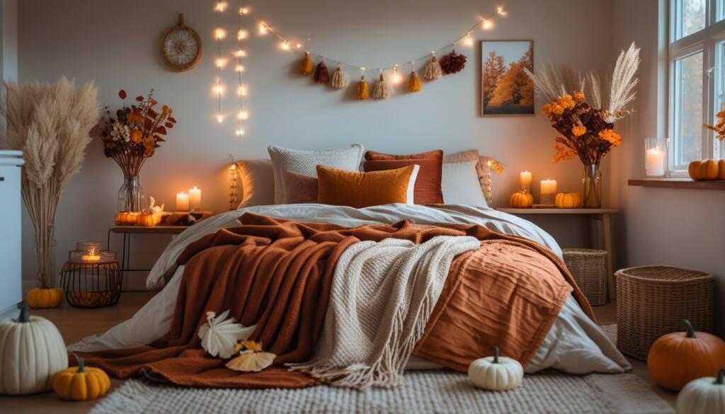 Elegant fall bedroom makeover