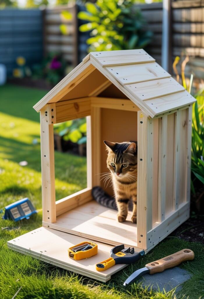 Heated outdoor cat shelter
