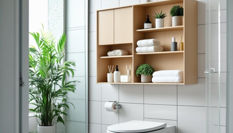 Modern above toilet organizer