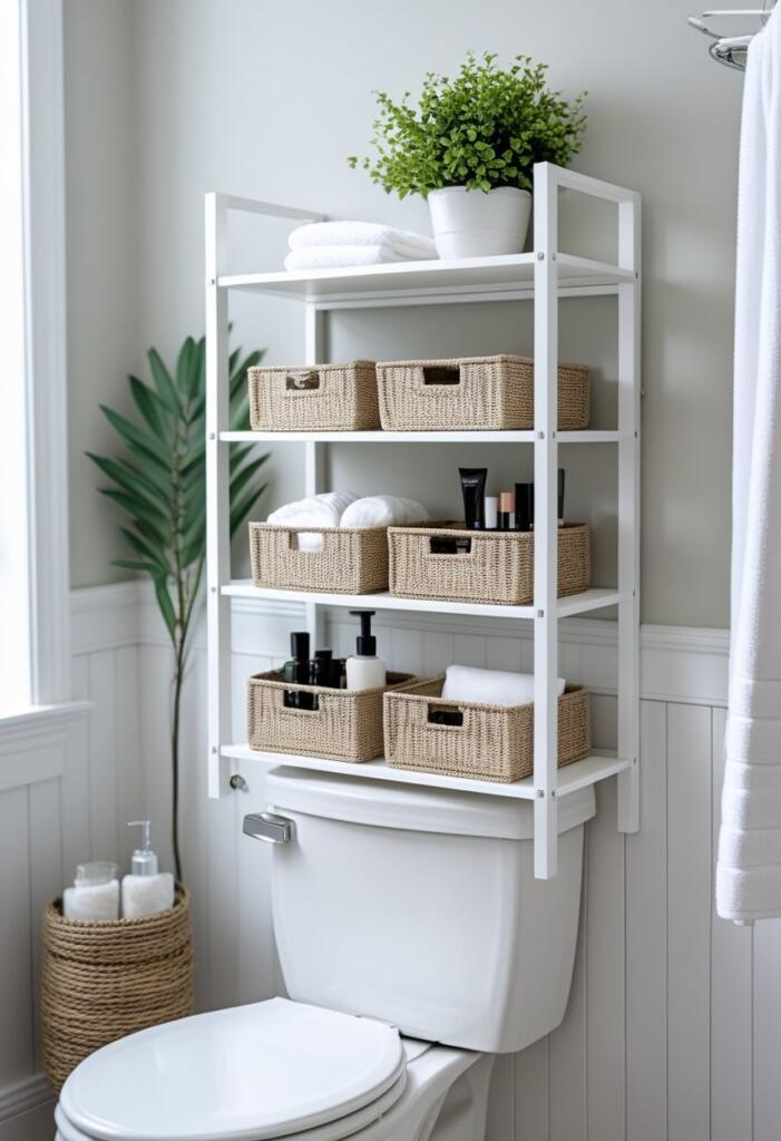 Over the toilet rack storage