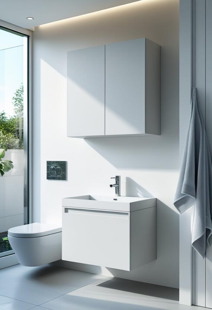 Rustic bathroom cabinet over toilet