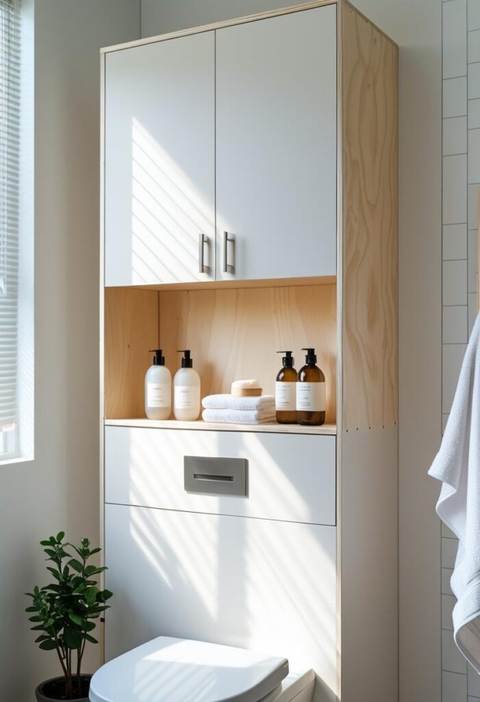 Small bathroom space saver cabinet