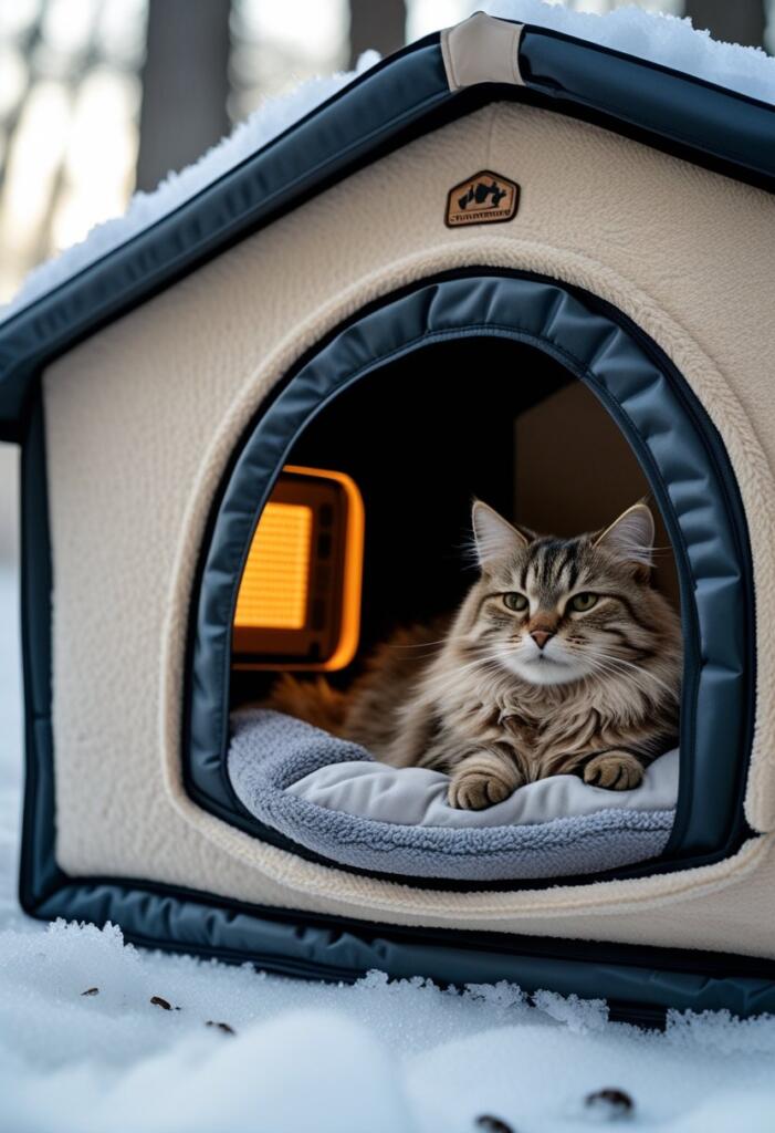 Wooden outdoor cat house