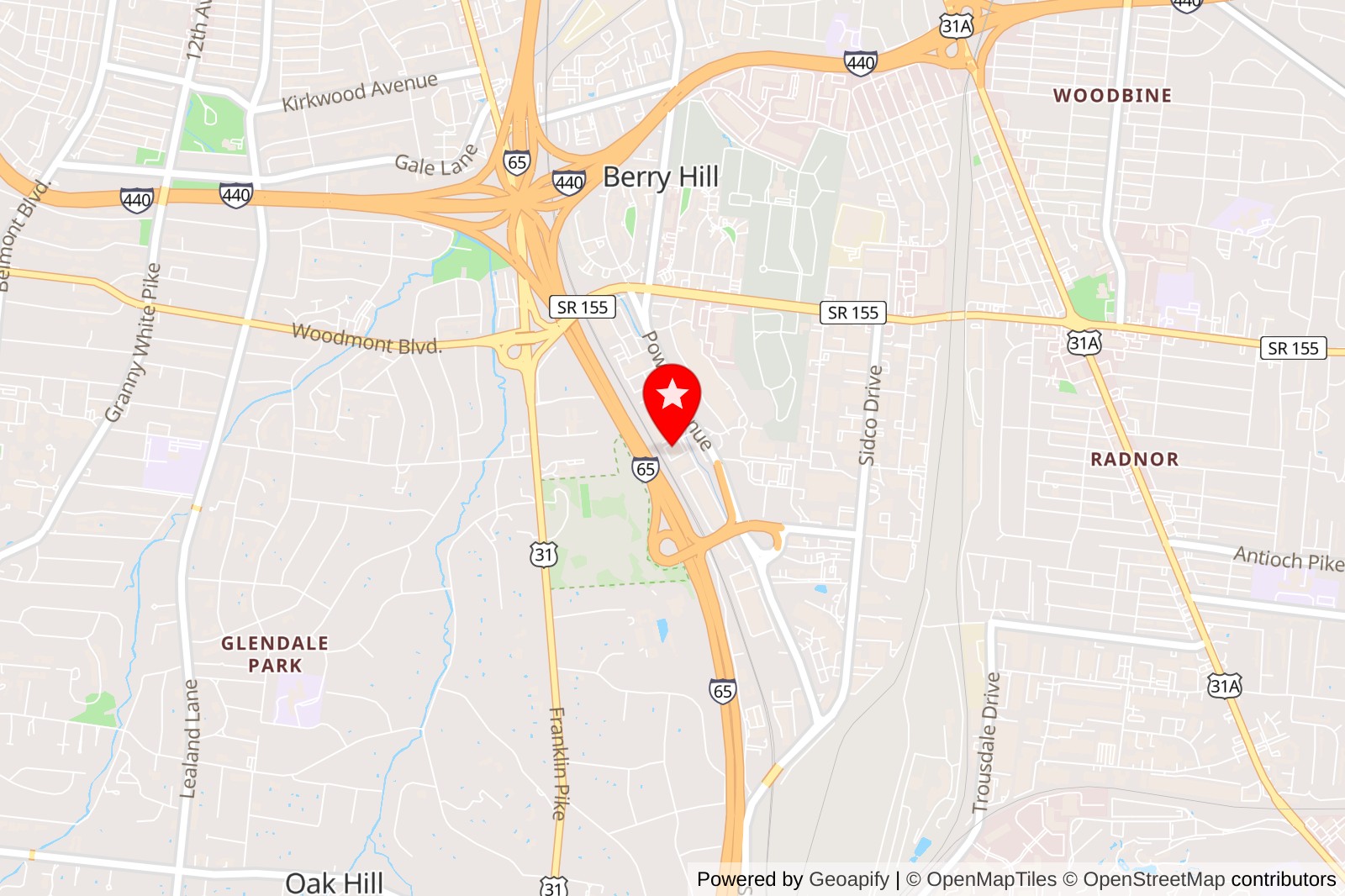 Location of GasLamp Antiques & Decorating on Nashville TN map