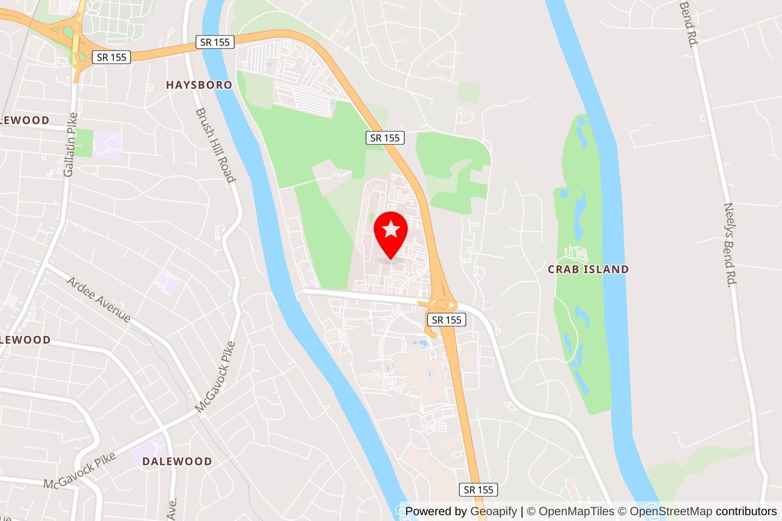  Location of Music Valley Antiques & Marketplace on Nashville TN map
