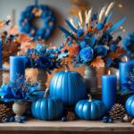 BLUE FALL DECORATIONS
