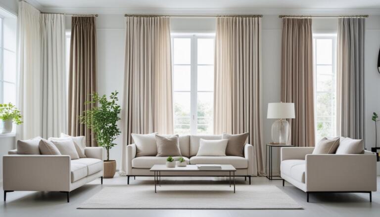 Neutral Living Room Curtains