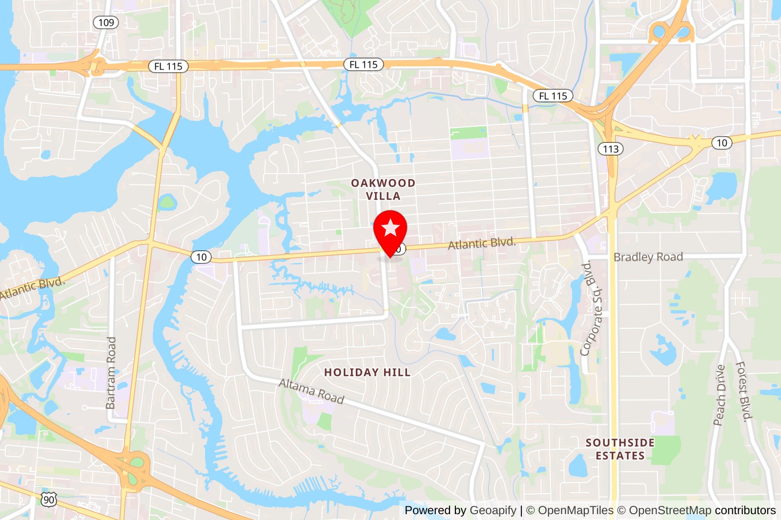 Sarah Furniture Liquidation Atlantic Blvd on Jacksonville Map