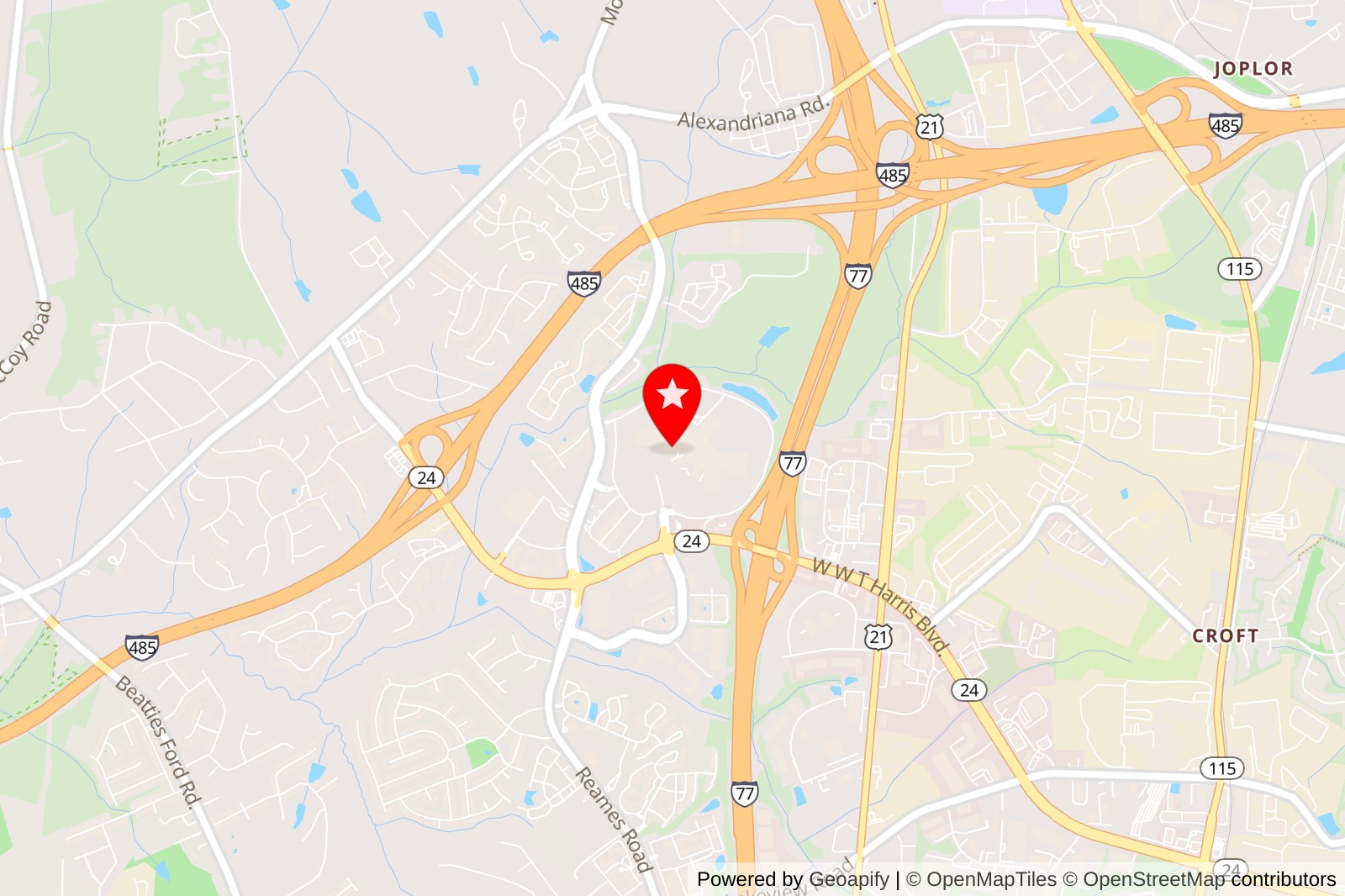 Galleria Furniture on the map of Charlotte NC