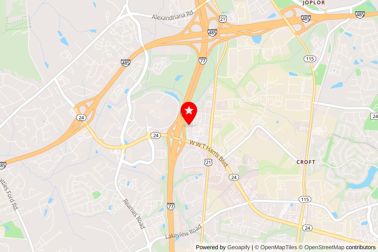  Havertys Furniture on the map of Charlotte NC