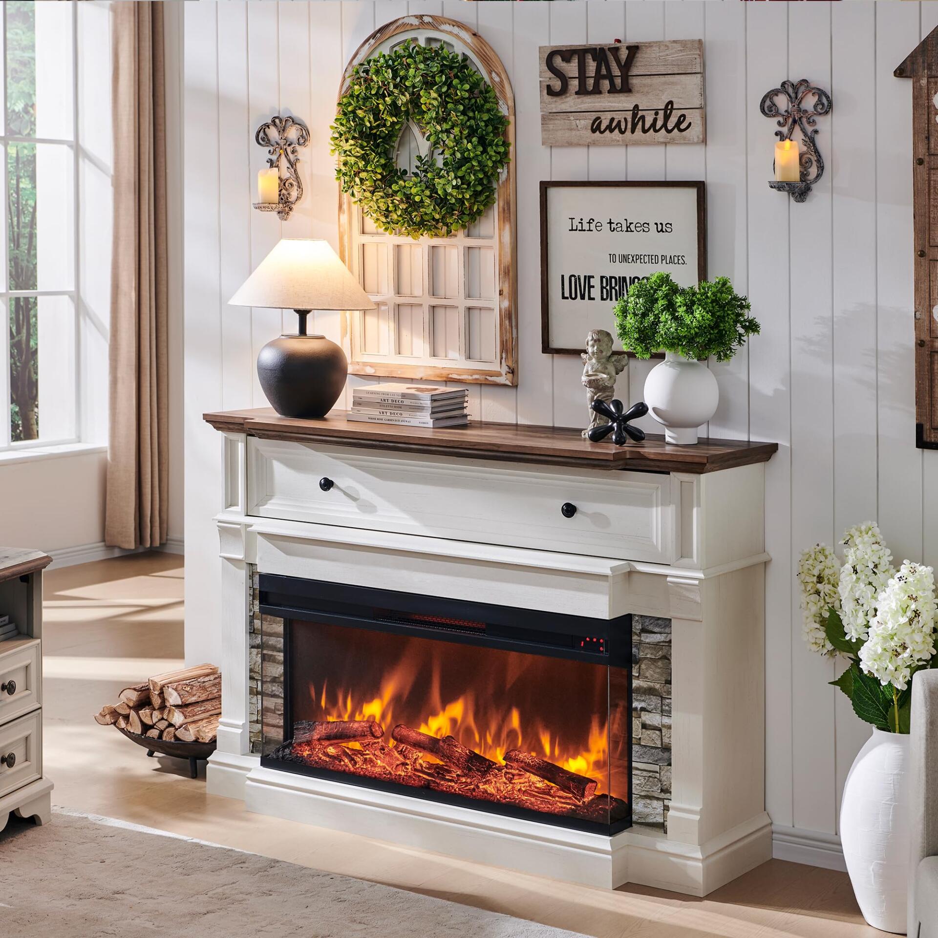 Best Electric Fireplaces for Modern Homes in 2025 5 OKD 52" Electric Fireplace TV Stand