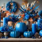 BLUE FALL DECORATIONS