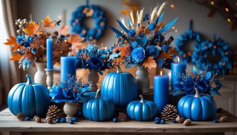 BLUE FALL DECORATIONS
